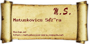Matuskovics Sára névjegykártya